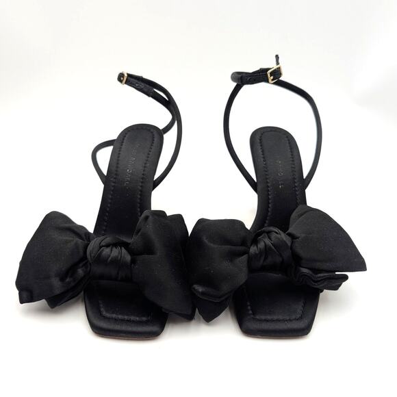 Loeffler Randall Marlena Ankle Strap Heel Sandal Women's Black Size US7B EU37.5 - Picture 2 of 12